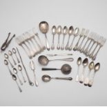 A MIXED LOT OF FLATWARE, FOREIGN/ CONTINENTAL TO INCLUDE:.