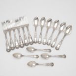 A PART-CANTEEN OF QUEEN'S PATTERN FLATWARE.