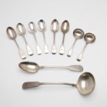 ASSORTED FIDDLE PATTERN FLATWARE.