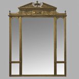 A SUBSTANTIAL GILT WALL MIRROR.