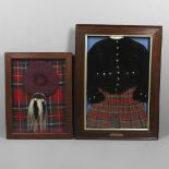 A 19TH CENTURY CHILD'S TARTAN KILT AND BLACK VELVET JACKET.