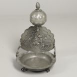 A 19TH CENTURY CONTINENTAL PEWTER WATER CISTERN.