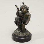 A FRENCH BRONZE STUDY OF A PUTTI.