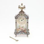A FRENCH CLOISONNE MANTEL TIMEPIECE.