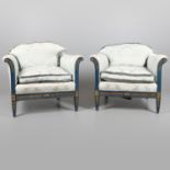 A PAIR OF EARLY 20TH CENTURY FRENCH ARMCHAIRS.