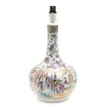 LARGE CHINESE CANTONESE VASE/LAMP.