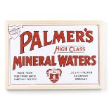 VINTAGE ENAMEL ADVERTISING SIGN - PALMERS MINERAL WATERS, BRIDPORT.