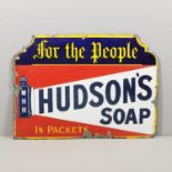 VINTAGE ENAMEL ADVERTISING SIGN - HUDSON'S SOAP.