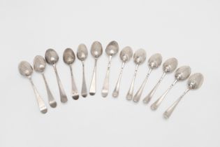 A SET OF SIX GEORGE III OLD ENGLISH PICTURE-BACK TEASPOONS.