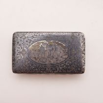 A 19TH CENTURY FRENCH NIELLO-WORK SNUFF BOX.