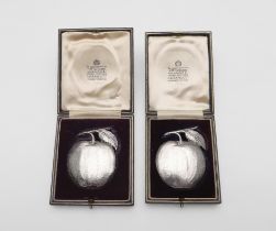 TWO 20TH CENTURY CASED PRESENTATION APPLES.