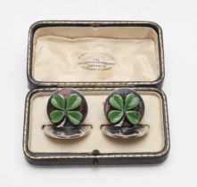 A CASED PAIR OF EDWARDIAN MENU CARD HOLDERS.