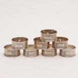 A CASED SET OF SIX MODERN NAPKIN RINGS.