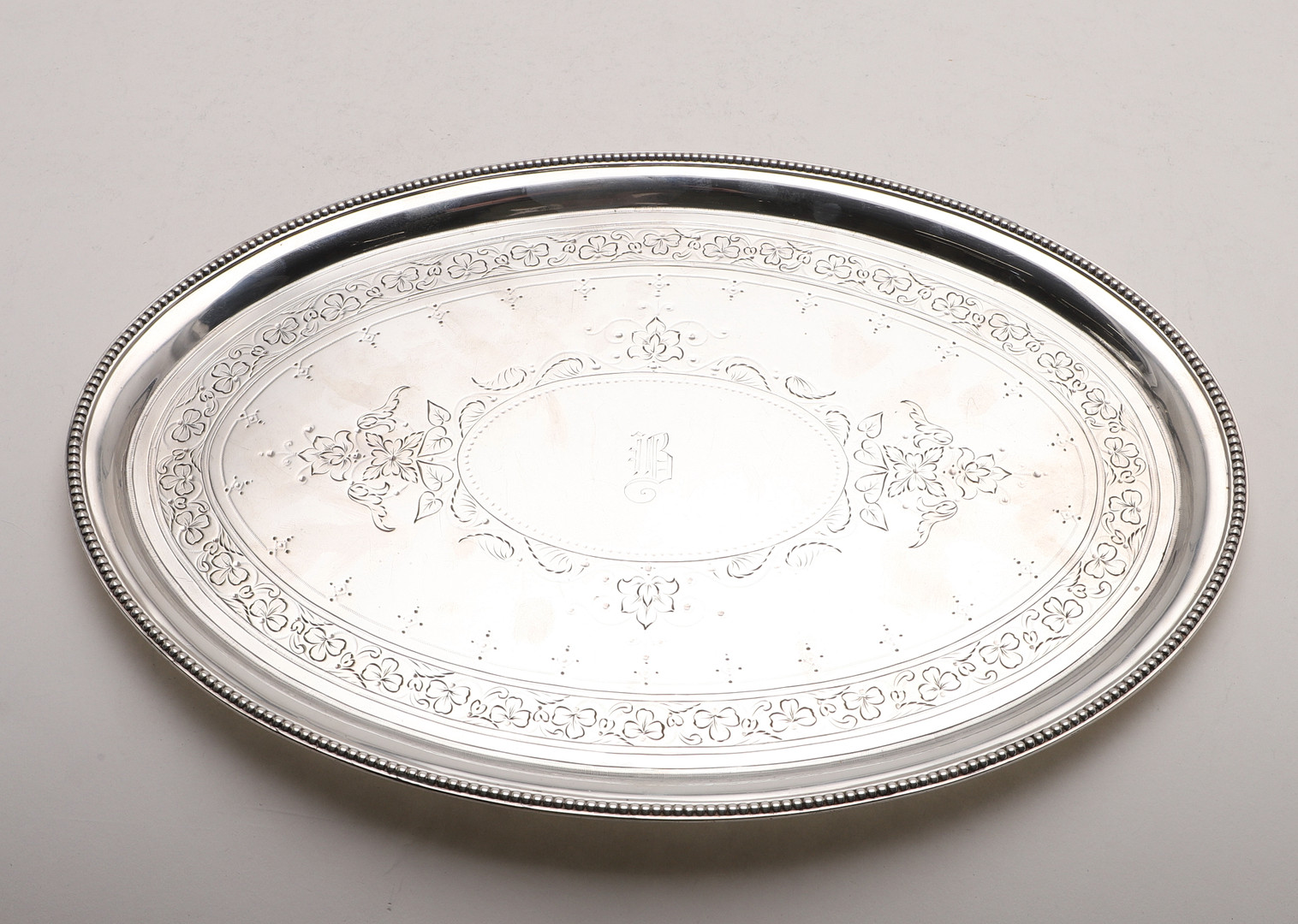 A VICTORIAN NAVETTE-SHAPED STAND OR TRAY. - Image 3 of 6