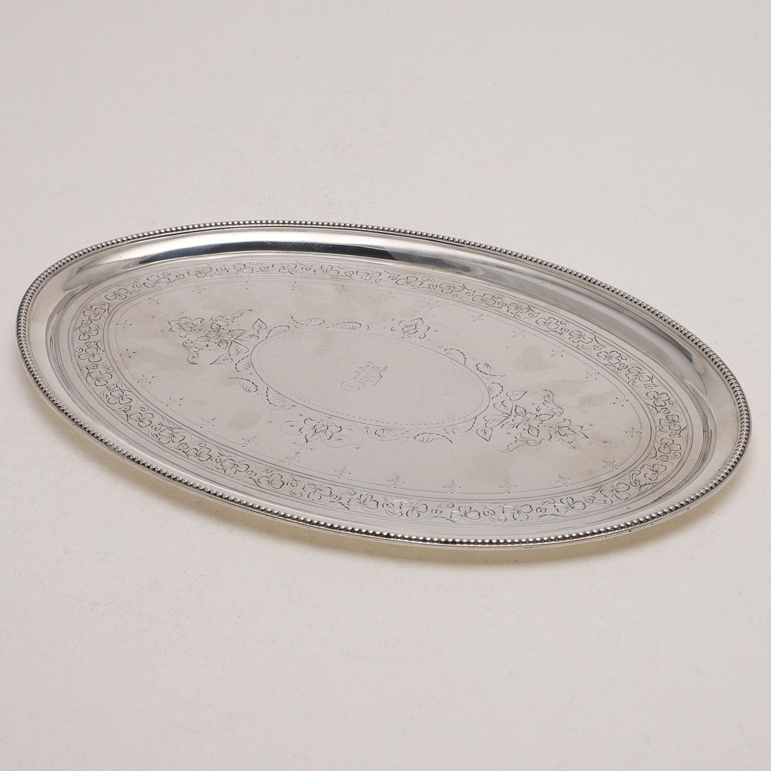 A VICTORIAN NAVETTE-SHAPED STAND OR TRAY. - Image 2 of 6
