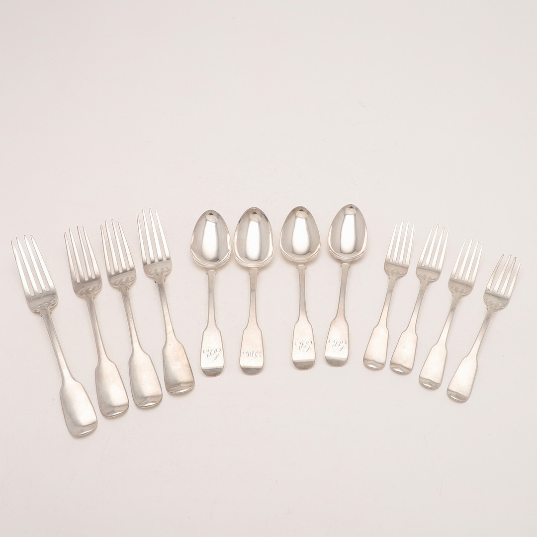 YORK FIDDLE FLATWARE:-. - Image 2 of 7