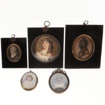 FOUR VARIOUS MINIATURE PORTRAITS.