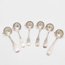 A SET OF SIX GEORGE III IRISH LADLES.