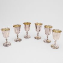 A SET OF SIX MODERN CHANNEL ISLES GOBLETS.