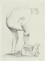 HENRY MOORE, OM, CH (1898-1986). WOMAN PUTTING ON STOCKING I. (d)