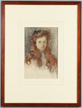 JAMES PATERSON, RSA, RWS (1854-1932). PORTRAIT STUDY OF A FLAME-HAIRED GIRL.