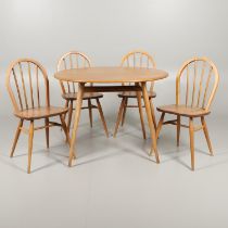 VINTAGE ERCOL BREAKFAST TABLE & FOUR CHAIRS.
