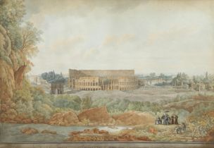 GIOVANNI VOLPATO (1733-1803) & LOUIS DUCROS (1748-1810). VUE DU COLISEE A ROME; LE TEMPLE DE LA CONC