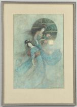 WARWICK GOBLE (1862-1943). TWO GEISHAS WITH A LANTERN.