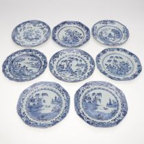 VARIOUS CHINESE BLUE & WHITE PLATES.