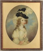 RICHARD WESTALL, RA (1765-1836). Follower of. PORTRAIT OF A LADY, IDENTIFIED AS LADY FRANCES ARABELL