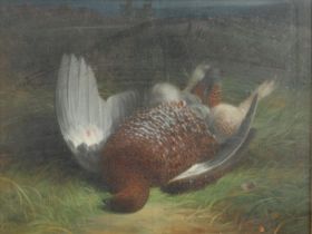 ABEL HOLD (1815-1896). SHOT GROUSE.