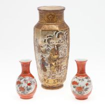 JAPANESE SATSUMA SIGNED VASE - MEIJI.