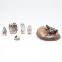 A COLLECTION OF ROYAL COPENHAGEN ANIMAL FIGURES.