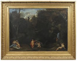 ANDREA LOCATELLI (1695-1741). Follower of. DIANA AND HER NYMPHS SURPRISED BY ACTAEON.