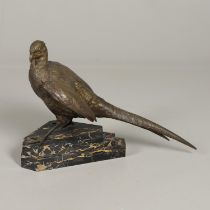 LARGE BRONZE SCULPTURE OF A PHEASANT.