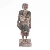 EARLY CARVED MIDDLE EASTERN WOODEN FIGURE.