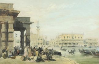 EDWARD PRITCHETT (1807-1876). VENICE: A VIEW OF THE PALAZZO DUCALE AND THE PIAZZETTA SAN MARCO FROM