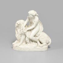 19THC MINTON PARIAN GROUP 'UNA AND THE LION'.