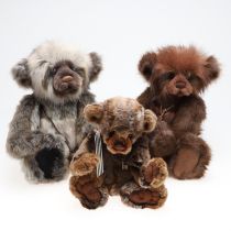CHARLIE BEARS TEDDY BEARS - 'JIMBOB', 'HENSLEY' & 'BASHFUL'.