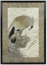 LARGE JAPANESE SILK PANEL- EAGLE.