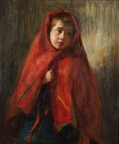 GEORGE PAUL CHALMERS, RSA, RSW (1833-1878). THE RED CAPE.