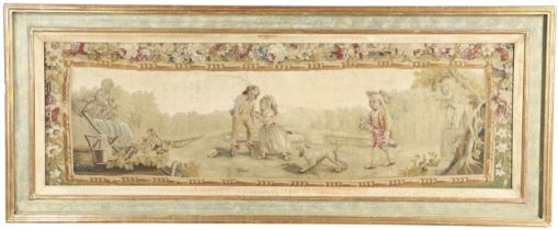 AN 18TH CENTURY FRENCH NEEDLEWORK PANEL.