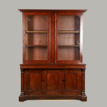 A LATE 19TH CENTURY MAHOGANY LIBRARY BOOKCASE.