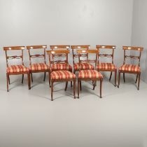 A SET OF EIGHT REGENCY MAHOGANY DINING CHAIRS.