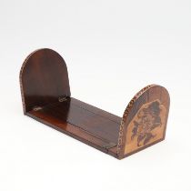 A 19TH CENTURY TUNBRIDGE WARE ROSEWOOD BOOK SLIDE.