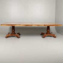 A WILLIAM IV MAHOGANY TWIN PILLAR DINING TABLE, CONVERTING TO TWO BREAKFAST TABLES.