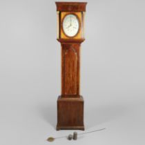 A GEORGE III EIGHT DAY INLAID MAHOGANY LONGCASE CLOCK.