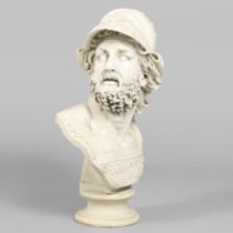 A CONTEMPORARY RESIN BUST OF A CLASSICAL MILITARY FIGURE.