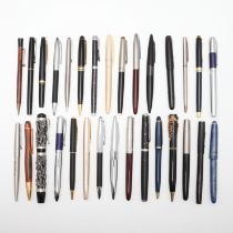 VARIOUS FOUNTAIN AND BALLPOINT PENS.