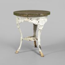 A VICTORIAN CAST IRON TABLE - W G GRACE, CRICKET INTEREST.